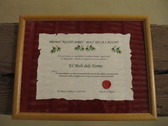 Diploma acreditativo del premio. Foto: R. Sers