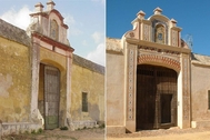 Portada antes y despus de su restauracin